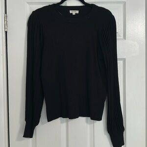 ee:some Black Thick Sweater with Long Puff Sleeves - Size Medium